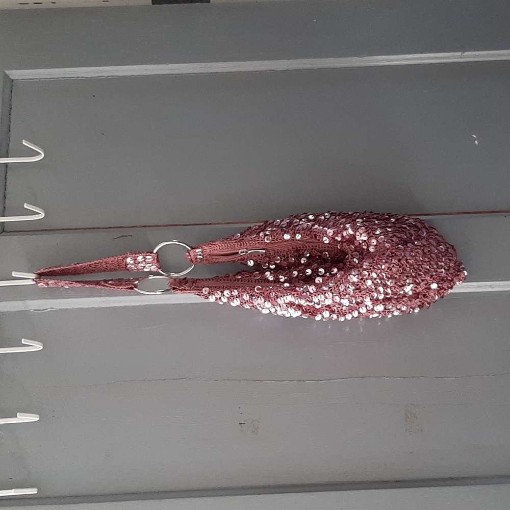 Bison Bisou mauve sequined purse/hobo